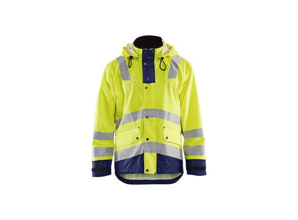 Blåkläder 4302 Regnjakke Varsel Level 2 Gul/Marineblå L