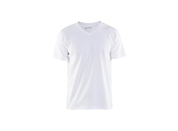Blåkläder T-Skjorte V-Hals Hvit, str.4XL
