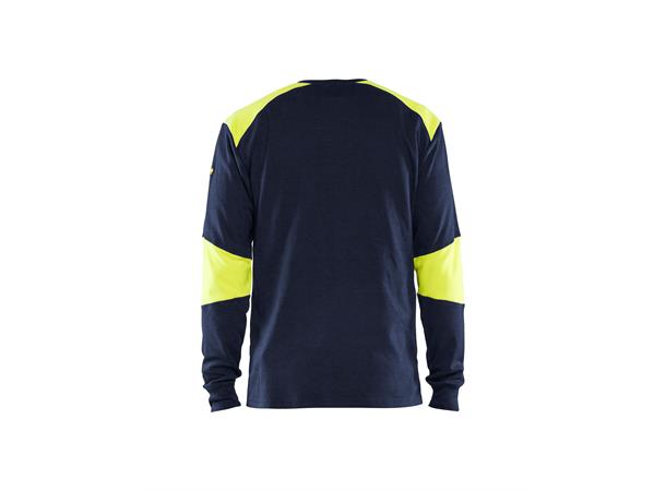 Blåkläder T-skjorte flammehemmende Marineblå/Gul, str.M
