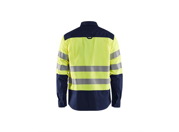 Blåkläder Varselskjorte Gul/Marineblå, str.4XL