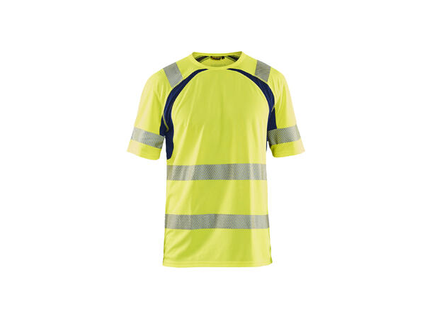 Blåkläder t-skjorte varsel kl 2 Gul/Marineblå, str.XXL