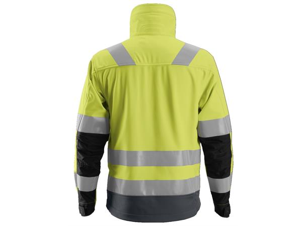 Snickers 1230 AllroundWork Softsheljakke HiVis Gul/Grå, str.XS Kl.3