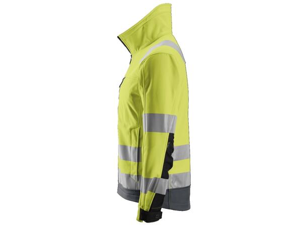 Snickers 1230 AllroundWork Softsheljakke HiVis Gul/Grå, str.XS Kl.3