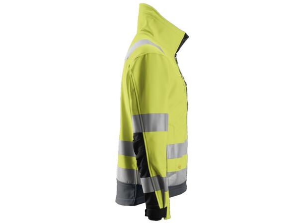 Snickers 1230 AllroundWork Softsheljakke HiVis Gul/Grå, str.XS Kl.3
