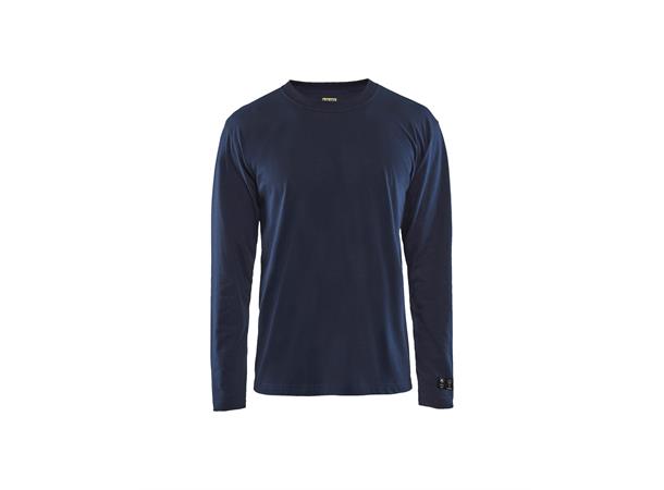 Blåkläder T-skjorte langermet Marineblå, str.4XL, flammehemmende