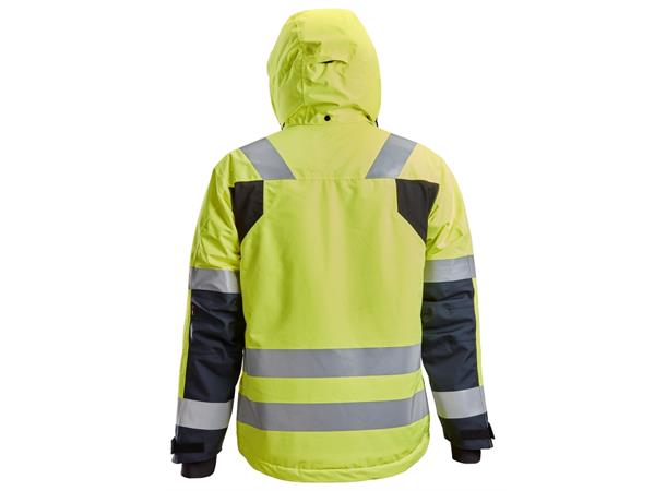 Snickers 1132 vinterjakke, Kl.3 HiVis Gul/Blå XS