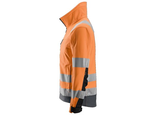 Snickers 1230 AllroundWork Softsheljakke HiVis Oransje/Grå, str.XS Kl.3