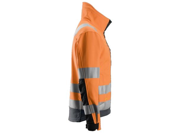 Snickers 1230 AllroundWork Softsheljakke HiVis Oransje/Grå, str.XS Kl.3