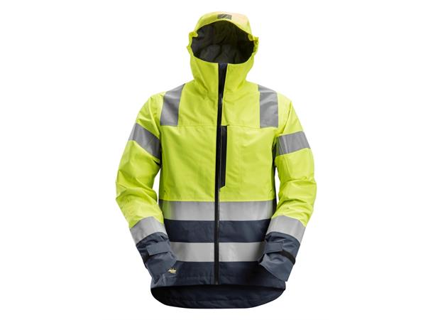 Snickers 1330 AllroundWork skalljakke HiVis Gul/Blå, str.XS Kl.3