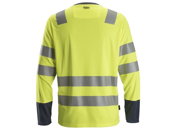 Snickers 2433 AllroundWork trøye HiVis Gul/Blå, str.XS Kl.2