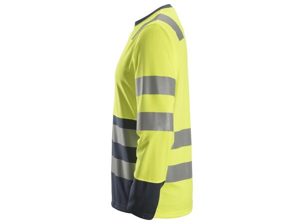 Snickers 2433 AllroundWork trøye HiVis Gul/Blå, str.XS Kl.2