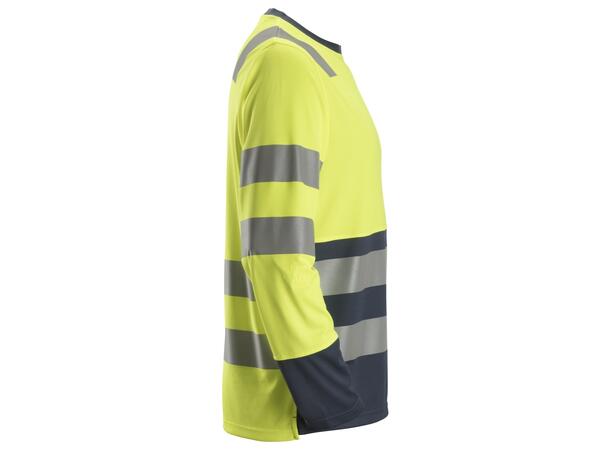 Snickers 2433 AllroundWork trøye HiVis Gul/Blå, str.XS Kl.2