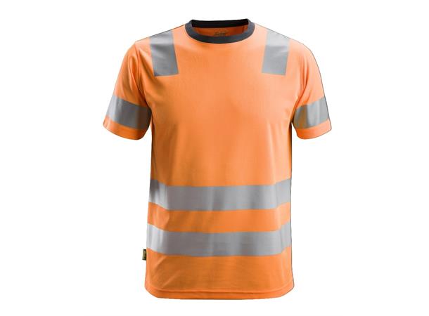 Snickers 2530 AllroundWork T-skjorte HiVis Oransje, str.XS Kl.2