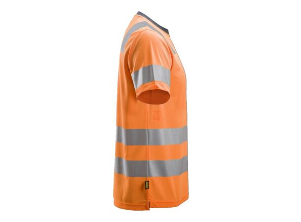 Snickers 2530 AllroundWork T-skjorte HiVis Oransje, str.XS Kl.2