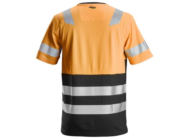 Snickers 2534 AllroundWork T-skjorte HiVis Oransje/Svart, str.XS Kl.1