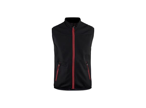 Blåkläder Softshellvest service Svart/Rød, str.XXXL