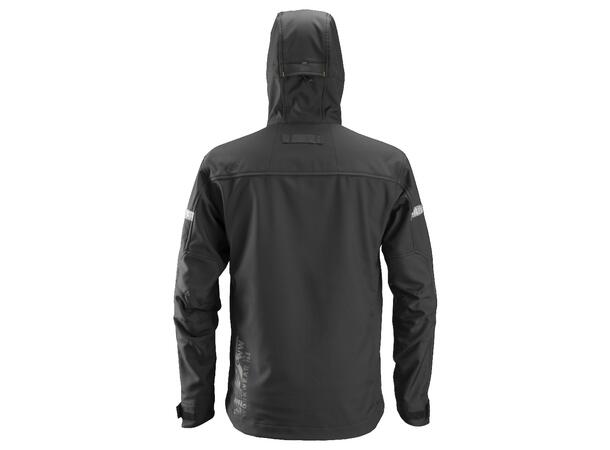 Snickers 1229 AllroundWork Softsheljakke Svart, str.XS, jakke m/hette