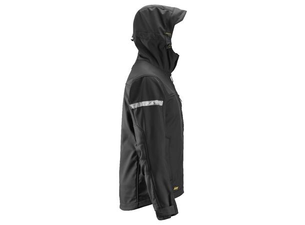 Snickers 1229 AllroundWork Softsheljakke Svart, str.XS, jakke m/hette