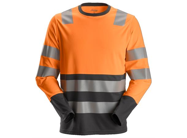 Snickers 2433 AllroundWork trøye HiVis Oransje/Grå, str.XS Kl.2