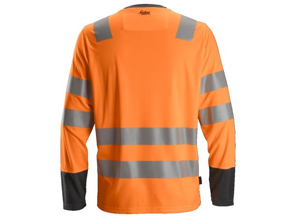 Snickers 2433 AllroundWork trøye HiVis Oransje/Grå, str.XS Kl.2