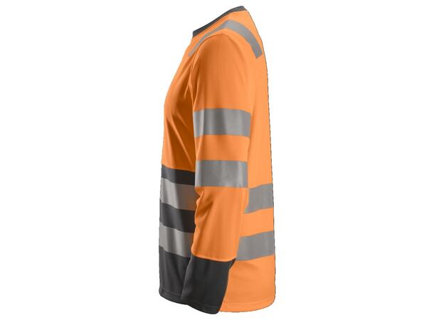 Snickers 2433 AllroundWork trøye HiVis Oransje/Grå, str.XS Kl.2