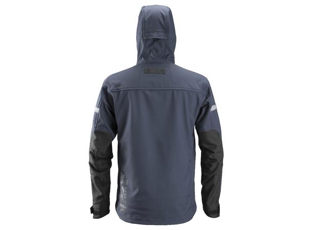 Snickers 1229 AllroundWork Softsheljakke Marineblå/Svart, str.XS, jakke m/hette