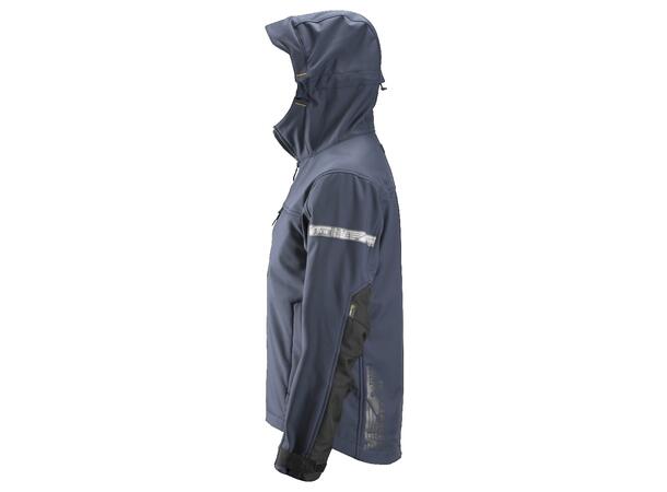 Snickers 1229 AllroundWork Softsheljakke Marineblå/Svart, str.XS, jakke m/hette
