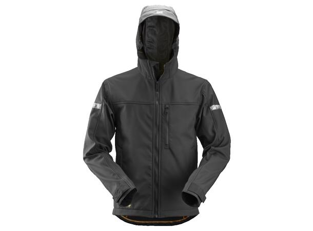 Snickers 1229 AllroundWork Softsheljakke Svart, str.5XL, jakke m/hette