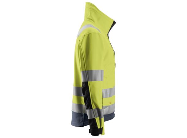 Snickers 1230 AllroundWork Softsheljakke HiVis Gul/Blå, str.XS Kl.3