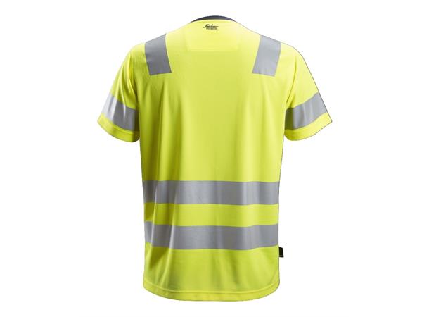 Snickers 2530 AllroundWork T-skjorte HiVis Gul, str.XS Kl.2