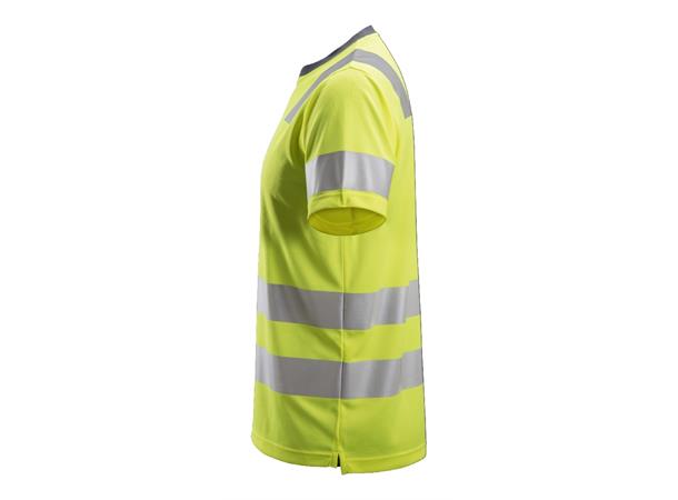 Snickers 2530 AllroundWork T-skjorte HiVis Gul, str.XS Kl.2