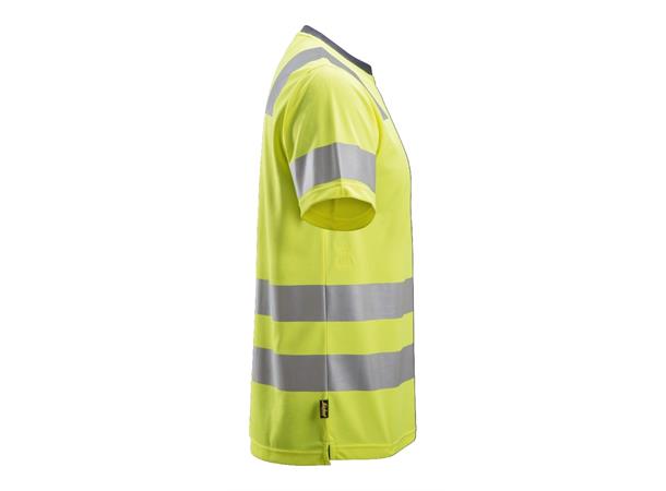 Snickers 2530 AllroundWork T-skjorte HiVis Gul, str.XS Kl.2