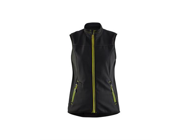 Blåkläder Vest softshell Svart/Gul, str.XXL, dame