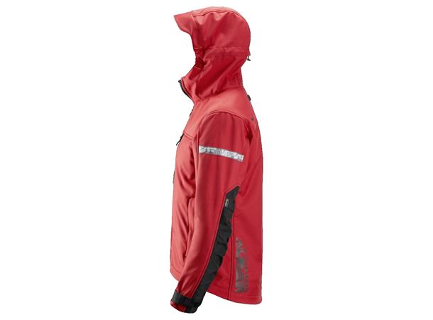 Snickers 1229 AllroundWork Softsheljakke Rød/Svart, str.XS, jakke m/hette