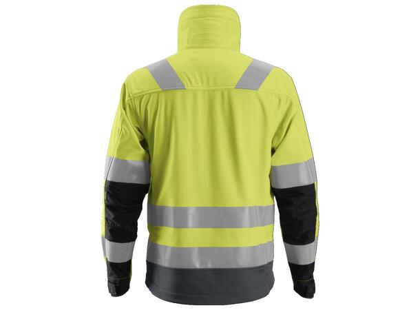 Snickers 1230 AllroundWork Softsheljakke HiVis Gul/Grå, str.XS Kl.3