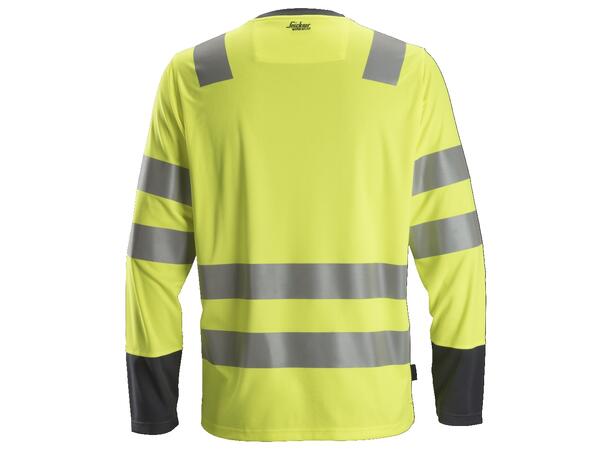 Snickers 2433 AllroundWork trøye HiVis Gul/Grå, str.XS Kl.2