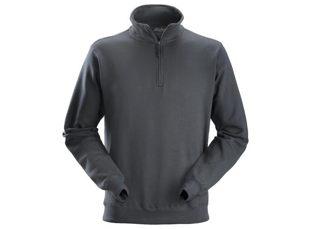 Snickers 2818 Genser m/Kort Glidelås Grå, str.S