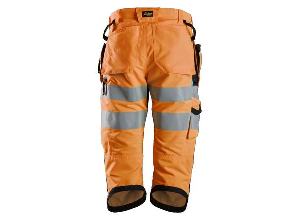 Snickers 6134 LiteWork+ Pirat m/lommer HiVis Oransje/Svart, str.056 Kl.2