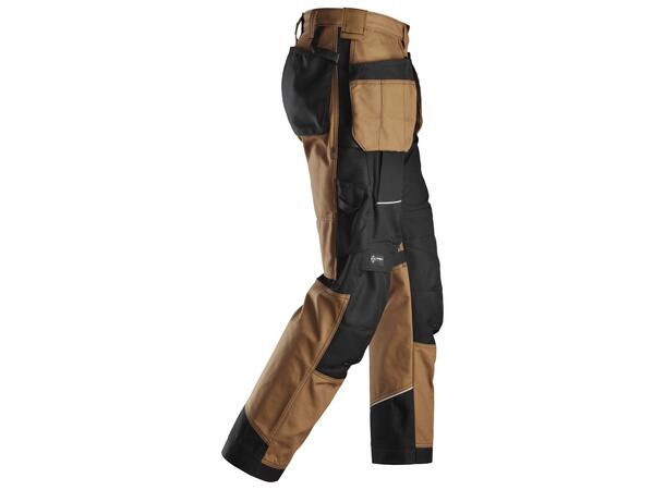 Snickers 6214 RuffWork+ Arbeidsbukse+ Brun, str.044 m/hylsterlommer