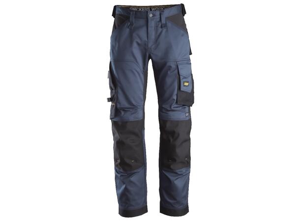 Snickers 6351 AllroundWork Arbeidsbukse Marineblå/Svart, str.150 Stretch, løs