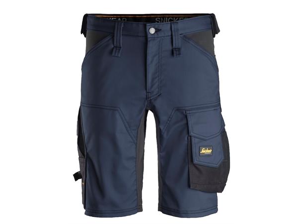 Snickers 6143 AllroundWork stretchshorts Marineblå/Svart, str.044, stretch