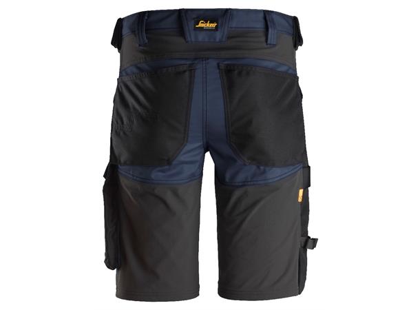 Snickers 6143 AllroundWork stretchshorts Marineblå/Svart, str.044, stretch