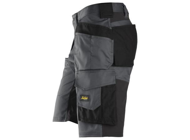 Snickers 6151 AllroundWork stretchshorts Grå/Svart, str.052, m/hylsterlommer