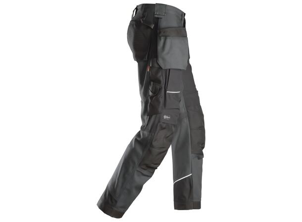 Snickers 6214 RuffWork+ Arbeidsbukse+ Grå/Svart, str.044 m/hylsterlommer