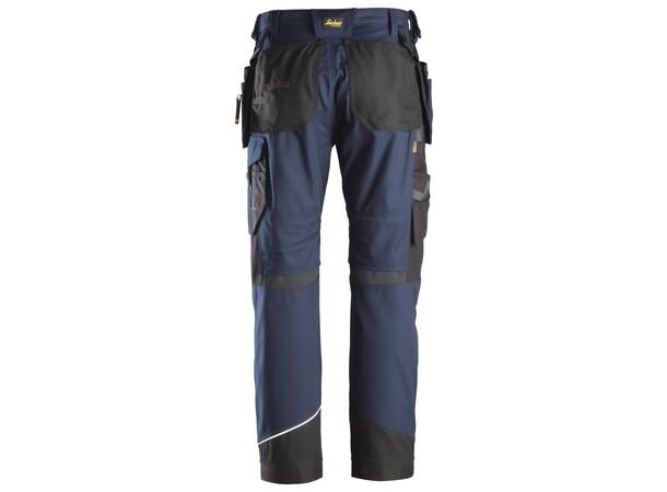 Snickers 6214 RuffWork+ Arbeidsbukse+ Marineblå/Svart, str.158 m/hylsterlommer