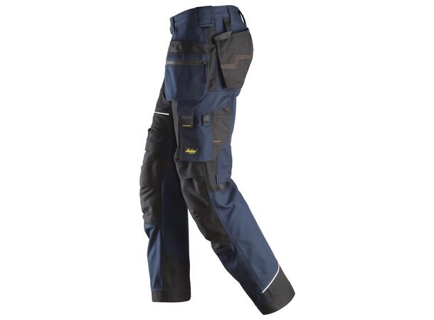 Snickers 6214 RuffWork+ Arbeidsbukse+ Marineblå/Svart, str.158 m/hylsterlommer