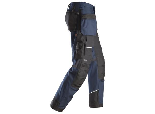 Snickers 6214 RuffWork+ Arbeidsbukse+ Marineblå/Svart, str.158 m/hylsterlommer