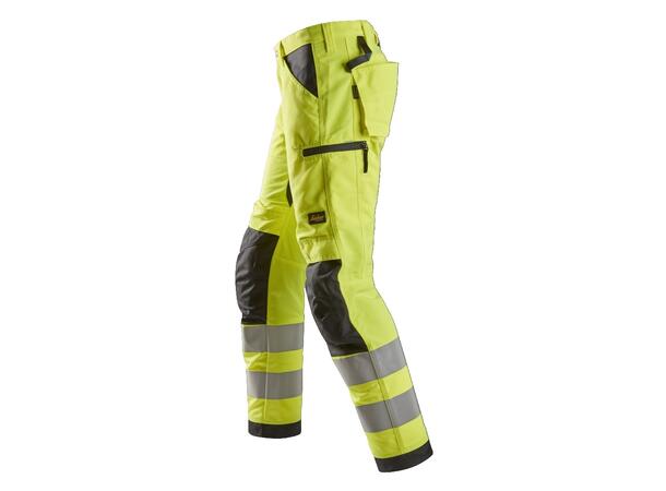 Snickers 6332 LiteWork Arbeidsbukse+ HiVis Gul/Svart, str.120 Kl.2 HiVis