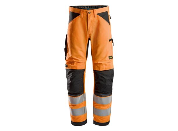 Snickers 6332 LiteWork Arbeidsbukse+ HiVis Oransje/Svart, str.052 Kl.2 HiVis