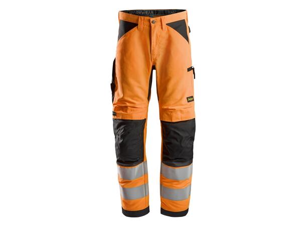 Snickers 6332 LiteWork Arbeidsbukse+ HiVis Oransje/Svart, str.062 Kl.2 HiVis
